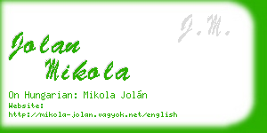 jolan mikola business card
