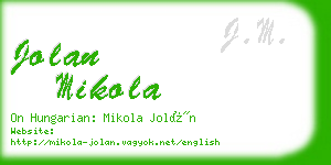 jolan mikola business card